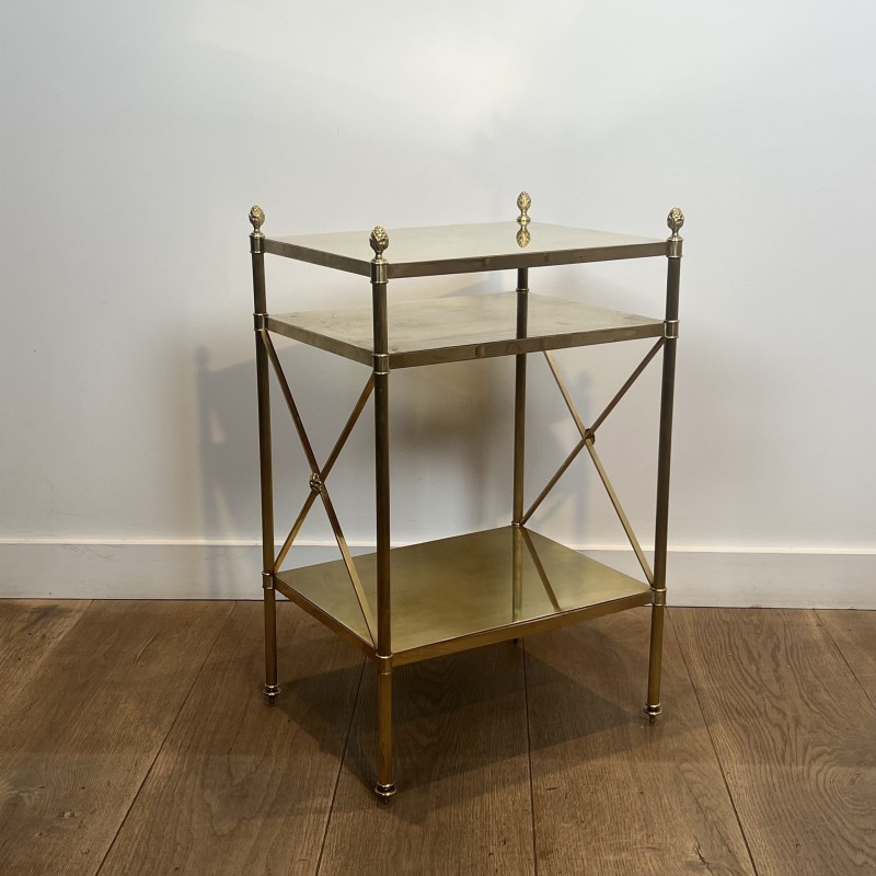Pair of Brass Side Tables Maison Jansen 1940 - Maison Barrois