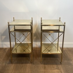 Paire de Bouts de Canapé Maison Jansen Laiton 1940 - Maison Barrois
