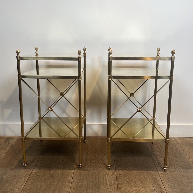 Paire de Bouts de Canapé Maison Jansen Laiton 1940 - Maison Barrois