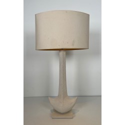 Lampe de Table en Céramique Blanche, L. Drummer, Travail Français, vers 1970