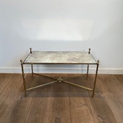 Maison Baguès Brass Venere Mirror Coffee Table 1970 - Maison Barrois