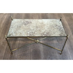 Table Basse Maison Baguès Laiton Miroir Venere 1970 - Maison Barrois