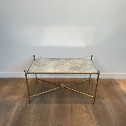 Table Basse Maison Baguès Laiton Miroir Venere 1970 - Maison Barrois