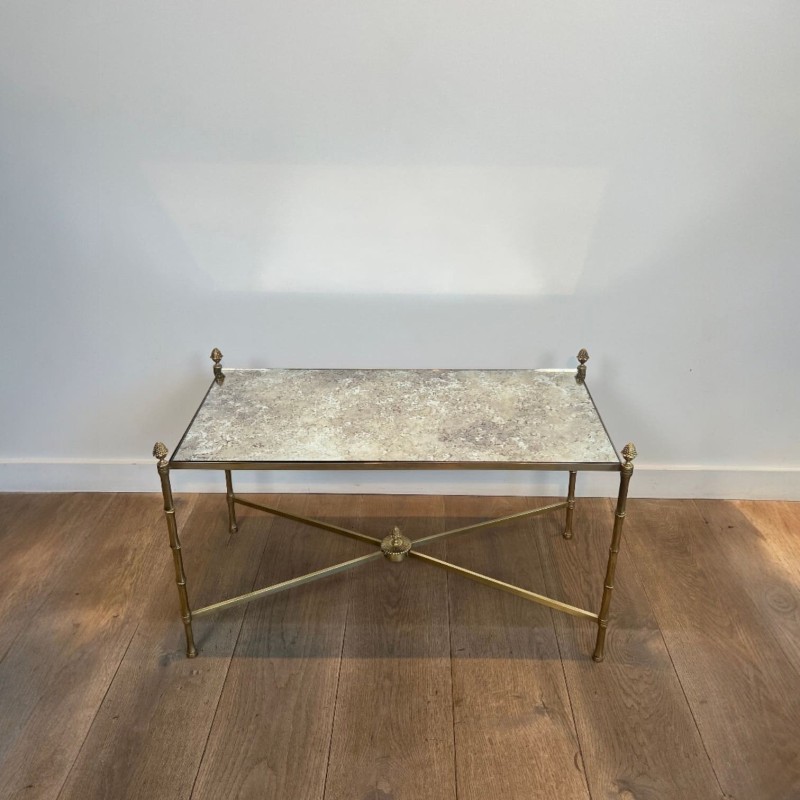 Table Basse Maison Baguès Laiton Miroir Venere 1970 - Maison Barrois