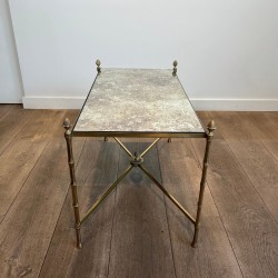 Table Basse Maison Baguès Laiton Miroir Venere 1970 - Maison Barrois