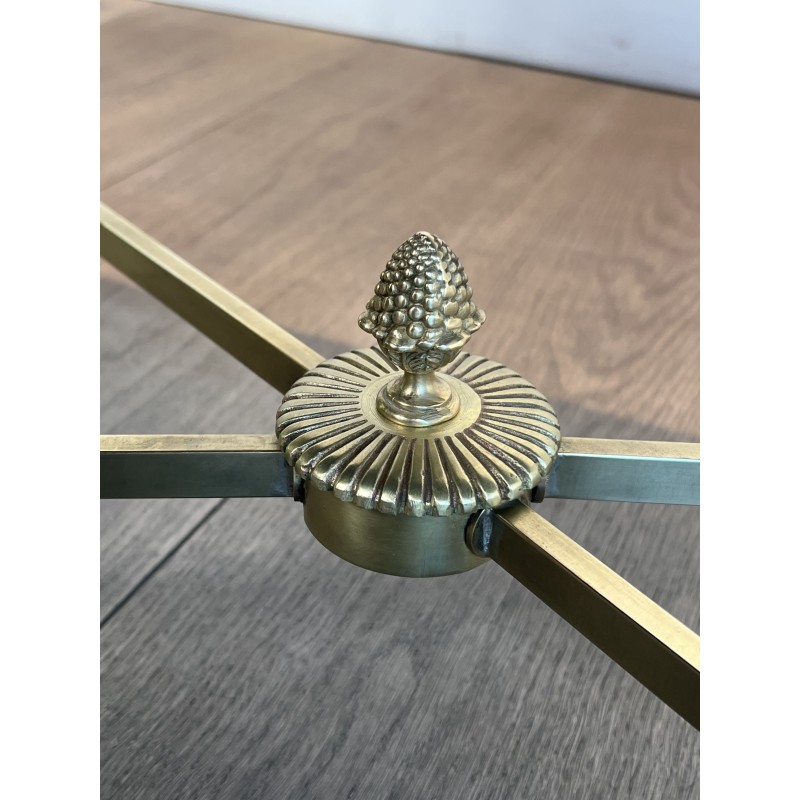 Table Basse Maison Baguès Laiton Miroir Venere 1970 - Maison Barrois