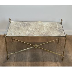 Maison Baguès Brass Venere Mirror Coffee Table 1970 - Maison Barrois