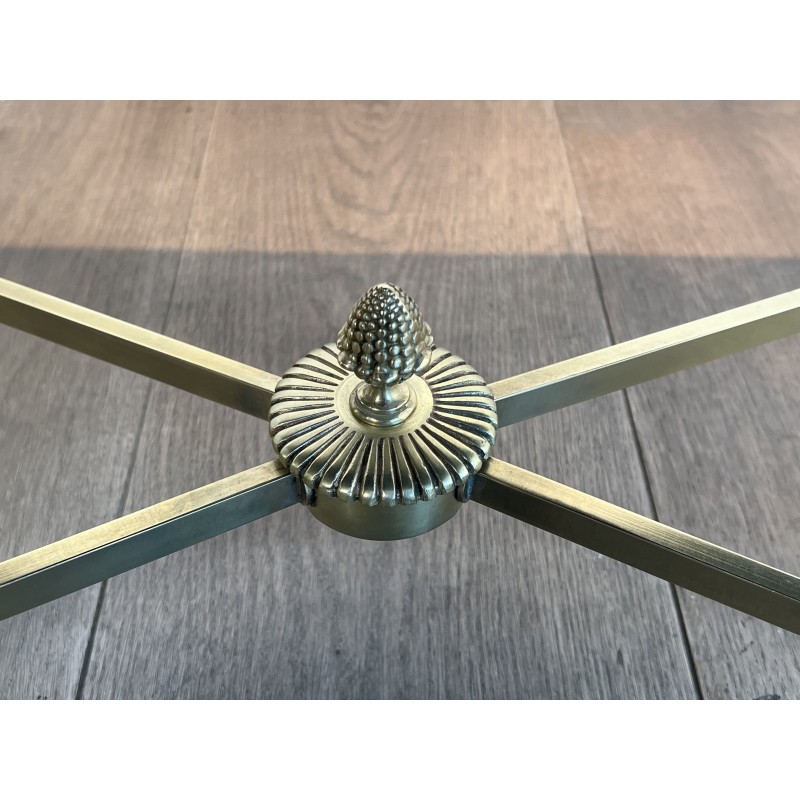 Maison Baguès Brass Venere Mirror Coffee Table 1970 - Maison Barrois