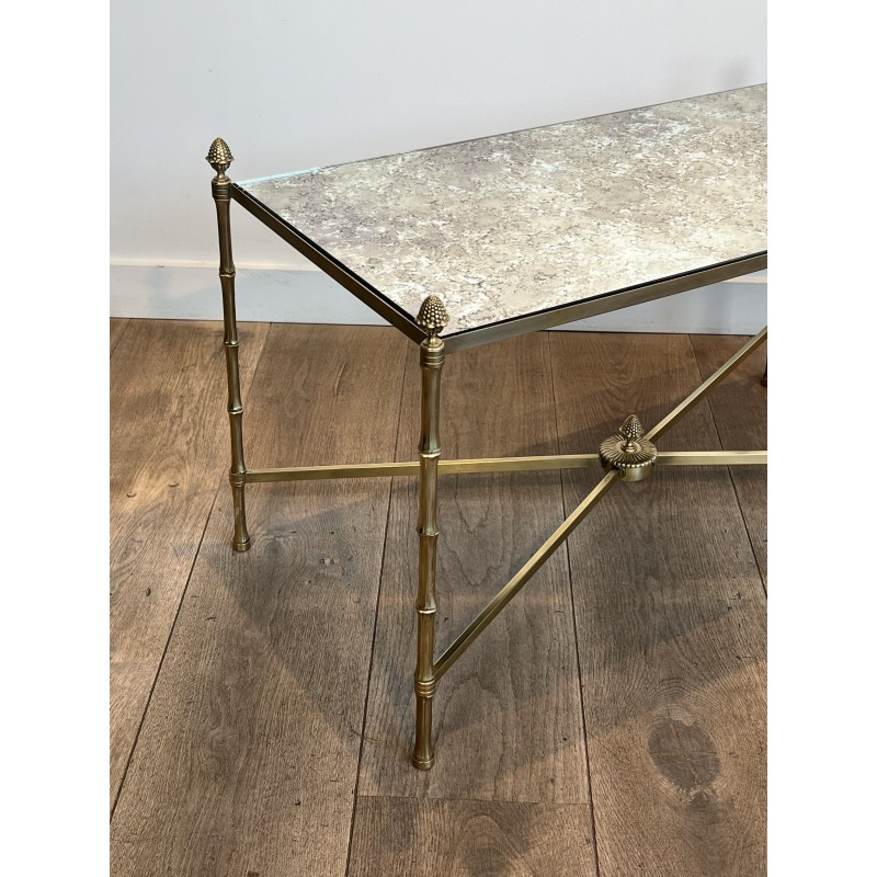 Maison Baguès Brass Venere Mirror Coffee Table 1970 - Maison Barrois