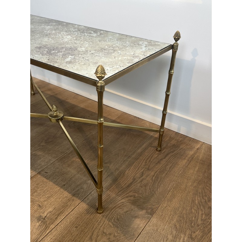 Table Basse Maison Baguès Laiton Miroir Venere 1970 - Maison Barrois