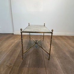 Maison Baguès Brass Venere Mirror Coffee Table 1970 - Maison Barrois