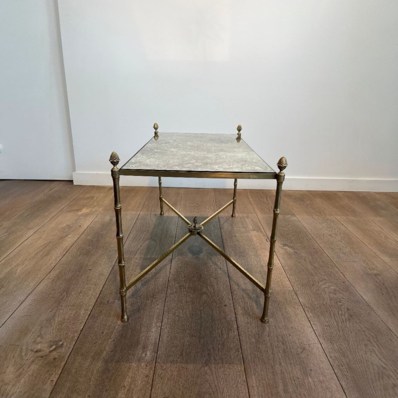 Maison Baguès Brass Venere Mirror Coffee Table 1970 - Maison Barrois