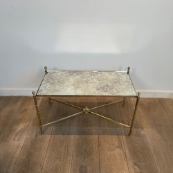 Table Basse Maison Baguès Laiton Miroir Venere 1970 - Maison Barrois
