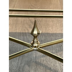 Tables Gigognes Métal Laqué Noir Plateaux Dorés 1970 - Maison Barrois