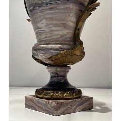 Large Louis XV Style Marble & Bronze Lamp, French Work, 19th Century