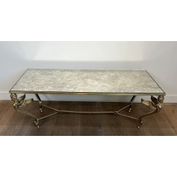 Table Basse Sphynges Bronze Miroir Venere 1970 - Maison Barrois