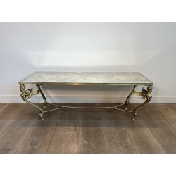 Sphinxes Coffee Table Bronze Venere Mirror 1970 - Maison Barrois