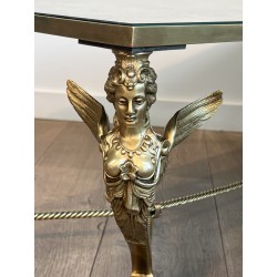 Sphinxes Coffee Table Bronze Venere Mirror 1970 - Maison Barrois