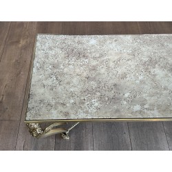 Table Basse Sphynges Bronze Miroir Venere 1970 - Maison Barrois