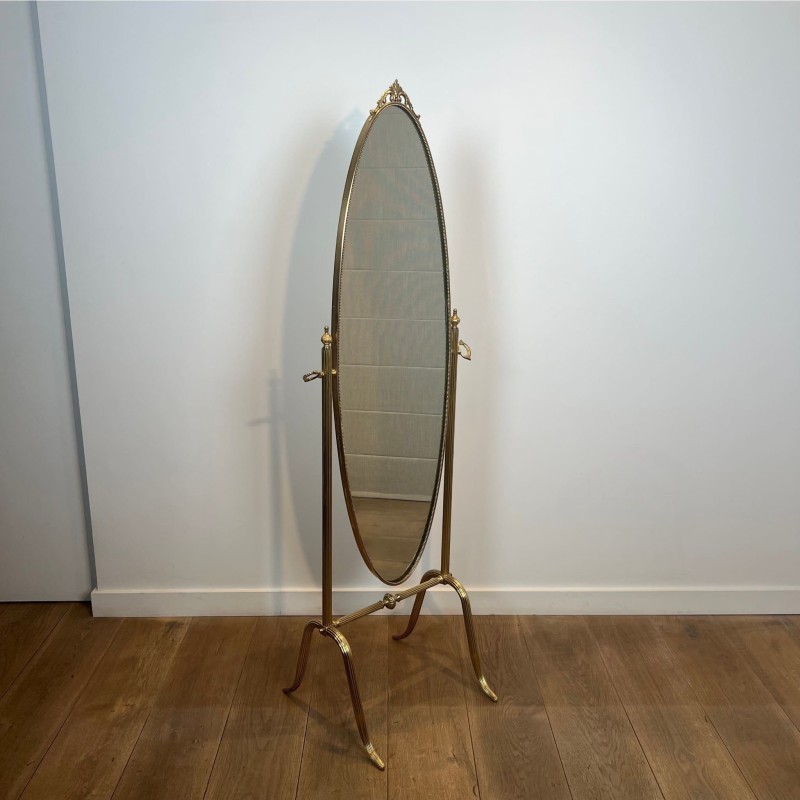 Cheval Psyche Mirror Stand Carved Frame 19th Century - Maison Barrois