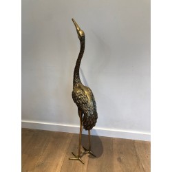 Pendant de Grands Oiseaux en Bronze Ciselé. Travail Français. Vers 1920