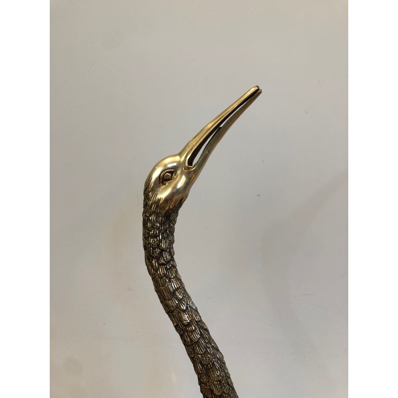 Pendant de Grands Oiseaux en Bronze Ciselé. Travail Français. Vers 1920