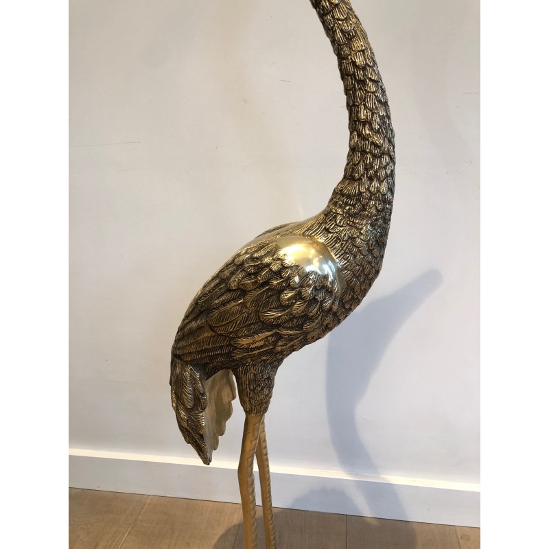 Pendant de Grands Oiseaux en Bronze Ciselé. Travail Français. Vers 1920