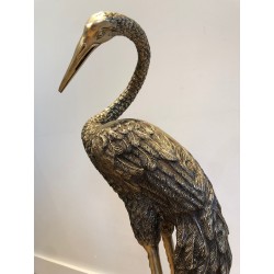 Pendant de Grands Oiseaux en Bronze Ciselé. Travail Français. Vers 1920
