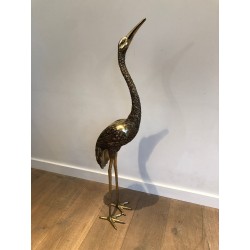 Pendant de Grands Oiseaux en Bronze Ciselé. Travail Français. Vers 1920