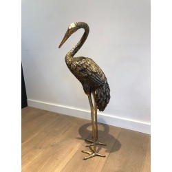 Pendant de Grands Oiseaux en Bronze Ciselé. Travail Français. Vers 1920