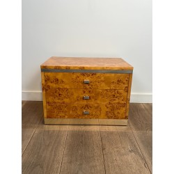 Willy Rizzo Burl Walnut Nightstands | Italian Design 1970s