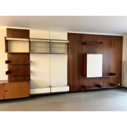 Huge Modular Wall Unit System | 1970s French Modernist Library