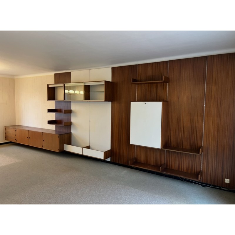 Huge Modular Wall Unit System | 1970s French Modernist Library
