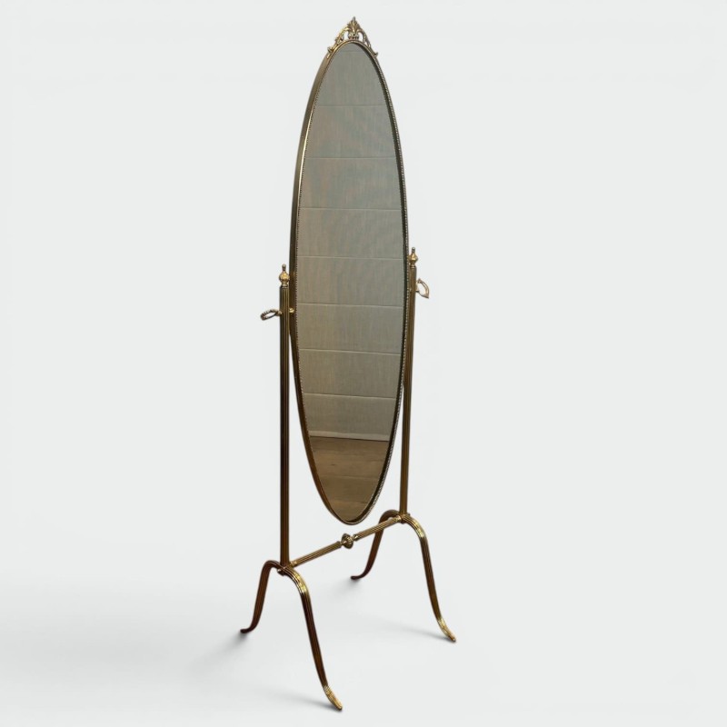 Cheval Psyche Mirror Stand Carved Frame 19th Century - Maison Barrois