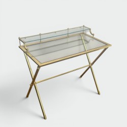 Brass & Glass Gradin Desk | Maison Jansen Style 1960s