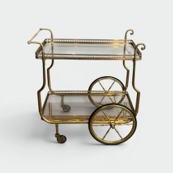 Maison Jansen Brass Drinks Trolley | Neoclassical Circa 1940