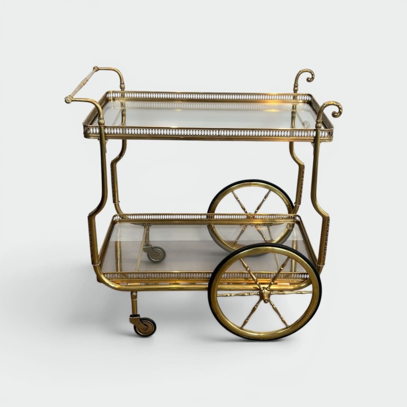 Maison Jansen Brass Drinks Trolley | Neoclassical Circa 1940