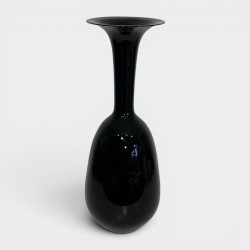 Grand Vase de Sol Porcelaine Noire | Design Minimaliste Années 70-80