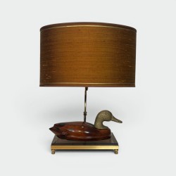 Lampe Canard Bois et Laiton | Édition De Stijl Années 1970