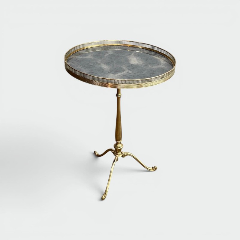 Brass & Eglomise Mirror Guéridon | Maison Jansen Circa 1940