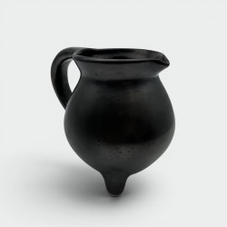 Black Ceramic Tripod Pitcher | 1950s-1960s Studio Pottery