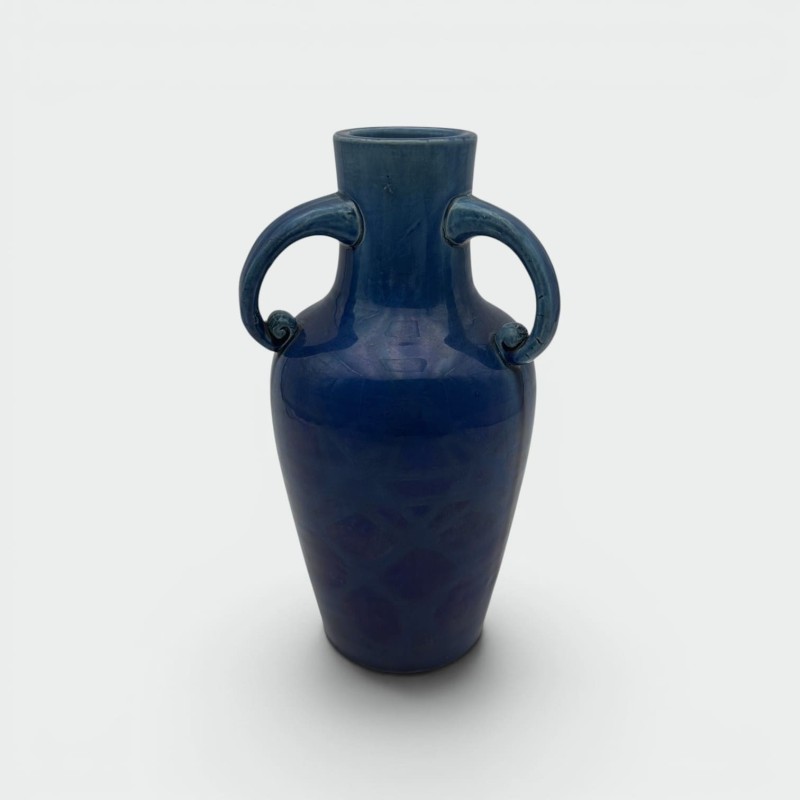Vase Art Déco Céramique Bleu Cobalt | Antiquité Années 30