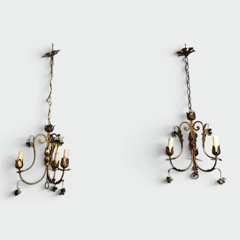 Gilt Metal Chandeliers | Maison Barrois