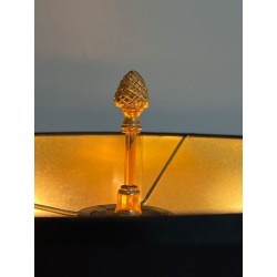 Paire de Lampes Palmier en Laiton et Laiton Laqué Noir dans le Goût de la Maison Charles. Vers 1970