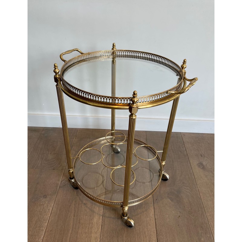 Round Bar Cart in Brass, Maison Jansen | Maison Barrois