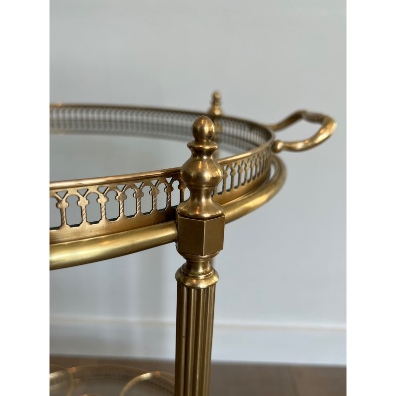 Round Bar Cart in Brass, Maison Jansen | Maison Barrois