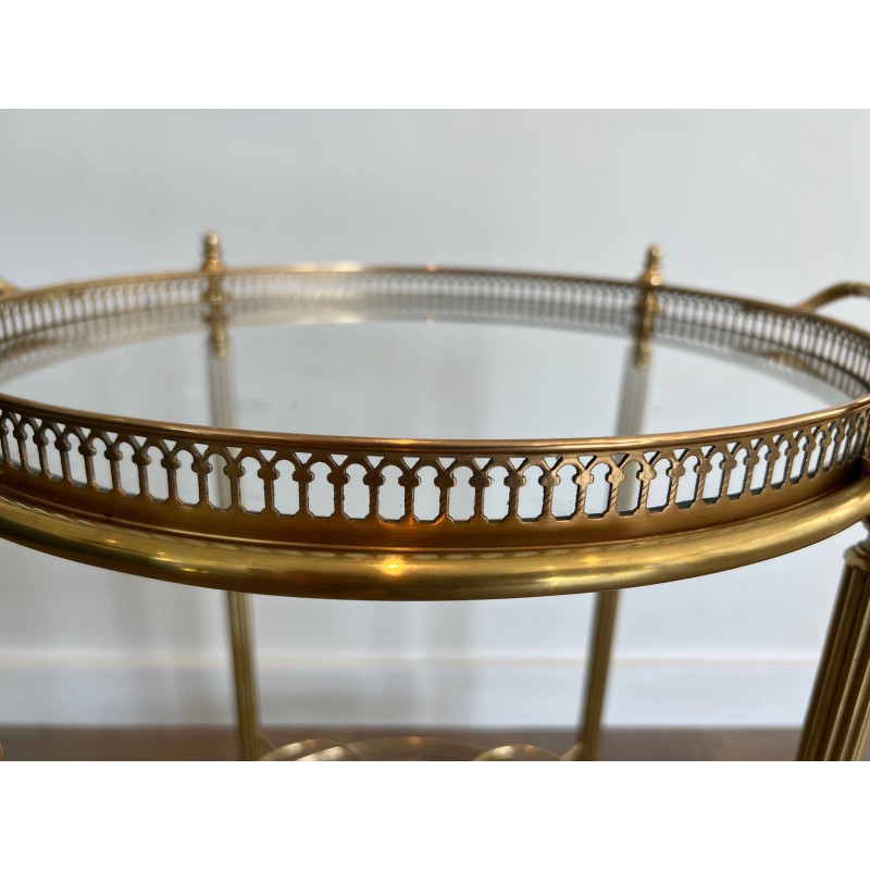 Round Bar Cart in Brass, Maison Jansen | Maison Barrois