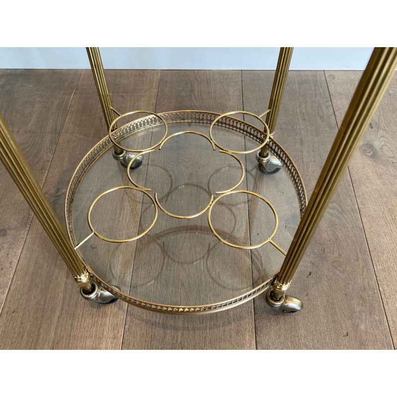 Round Bar Cart in Brass, Maison Jansen | Maison Barrois