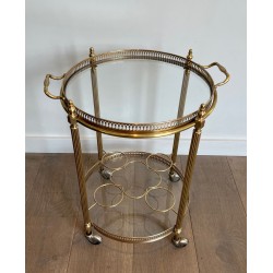 Round Bar Cart in Brass, Maison Jansen | Maison Barrois