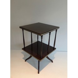 Revolving Two-Tier Table in Mahogany and | Maison Barrois